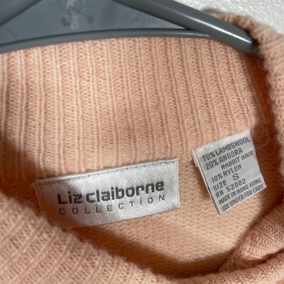 VTG Liz Claiborne Lambswool Angora Pastel Pink Cocktail Dress New Size S - Picture 6 of 11